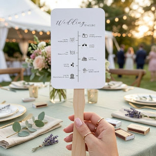 Éventail Carte de détails de chronologie de mariage minimal