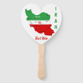 Éventail Carte de l'Iran avec drapeau et emblème (Dos)