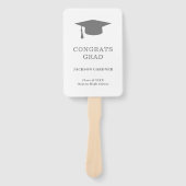 Éventail Carte de mortier gris simple Graduation moderne (Devant)