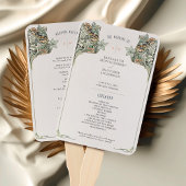 Éventail Carte du programme Mariage Art Nouveau vintage