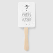 Éventail Carte photo de prière funéraire minimal moderne (Dos)