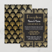 Éventail Cartes de Réception de Mariage Art Déco G (Devant / Derrière)
