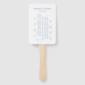 Éventail Cartes Détail Mariage Bleu Dessin Main Whimsical (Dos)