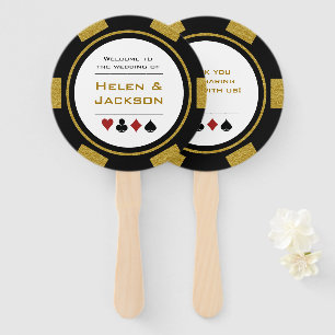 Éventail Casino Poker Chip Gold Black Bienvenue Au Mariage