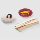 Éventail Casquette de 2e cycle Moderne Gradué Photo Maroon  (Non-assemblé)