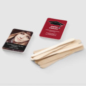 Éventail Casquette de graduation moderne rouge noir Classe  (Non-assemblé)