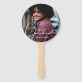 Éventail Casquette Grad Moderne Diplômé Photo Violet Fan Ma (Devant)