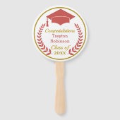 Éventail Casquette Red Grad Grad Graduation Photo Ventilate (Devant)