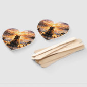 Éventail Cat on Dock at Sunset (Non-assemblé)