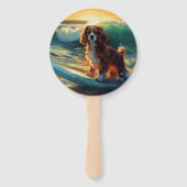 Éventail Cavalier King Beach Surf Peinture (Devant)