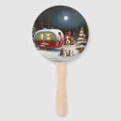 Éventail Cavalier King Charles Spaniel Caravane Noël (Dos)