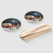 Éventail Cavalier King Charles Spaniel Caravane Noël (Non-assemblé)