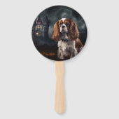 Éventail Cavalier King Charles Spaniel Halloween Épouvantab (Dos)