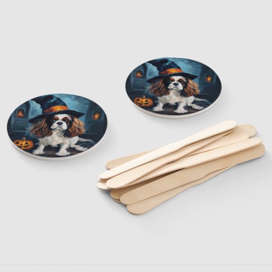 Éventail Cavalier King Citrouilles Halloween effrayant (Non-assemblé)