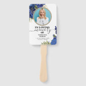 Éventail Célébration de la florale en bleu de Mémorial du V (Devant)