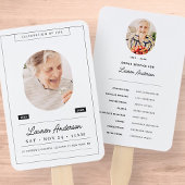 Éventail Célébration de la vie Memorial Programme de photo 