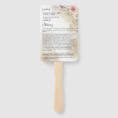 Éventail Célébration de la vie Nécrologie pêche et or (Dos)