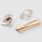 Éventail Célébration de la vie Nécrologie pêche et or (Non-assemblé)