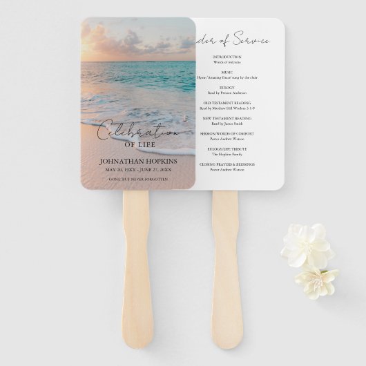 Éventail Célébration des funérailles de plage de l'ordre de (Devant et derrière)