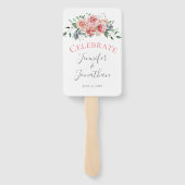 Éventail Célébrer |Simple Mariage de bouquet rose (Dos)