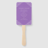 Éventail Cercle pourpre du programme de mariage monogramme (Dos)