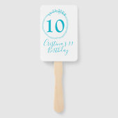 Éventail Cercle turquoise. Parties scintillant ronde 10e an (Dos)