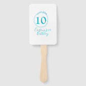 Éventail Cercle turquoise. Parties scintillant ronde 10e an (Devant)