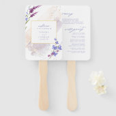 Éventail Cérémonie d'aquarelle du Mariage fleur sauvage Per (Devant et derrière)