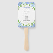 Éventail Cérémonie d'aquarelle Hydrangea Blue Floral (Dos)