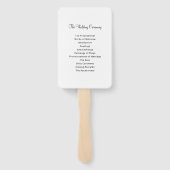 Éventail Cérémonie de bienvenue du Mariage de script Black  (Dos)