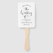 Éventail Cérémonie de bienvenue du Mariage de script Black  (Devant)