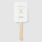 Éventail Cérémonie de bienvenue du Mariage de script Gold m (Dos)