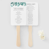 Éventail Cérémonie de mariage aux feuilles verdoyantes sarc (Devant et derrière)