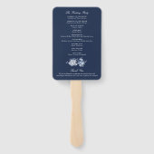 Éventail Cérémonie de Mariage d'aquarelle moderne bleu (Dos)