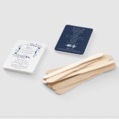 Éventail Cérémonie de Mariage d'aquarelle moderne bleu (Non-assemblé)