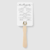 Éventail Cérémonie de Mariage de Dinosaur Programme noir &  (Dos)