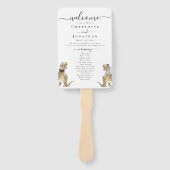 Éventail Cérémonie de Mariage de Dinosaur Programme noir &  (Devant)