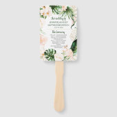Éventail Cérémonie de Mariage de Pink Gold Tropical Blush (Devant)