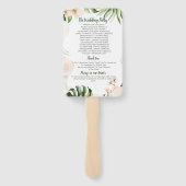 Éventail Cérémonie de Mariage de Pink Gold Tropical Blush (Dos)