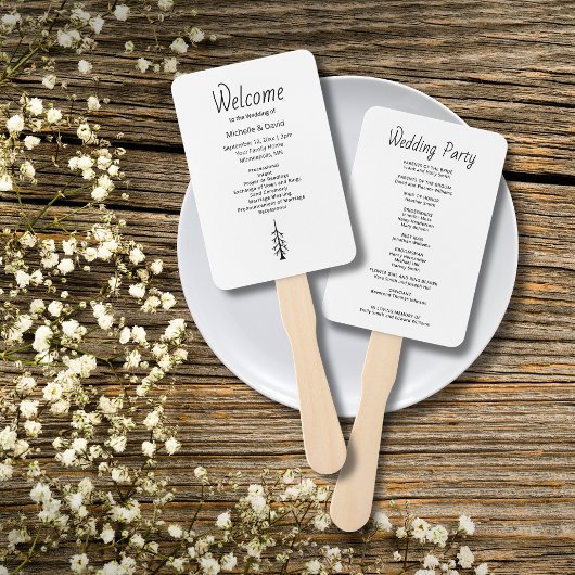 Éventail Cérémonie de Mariage Décontracté Rustique Boho