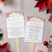 Éventail Cérémonie de mariage d'hiver Programme Floral doré