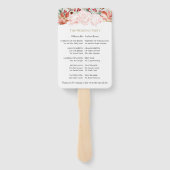 Éventail Cérémonie de mariage d'hiver Programme Floral doré (Dos)