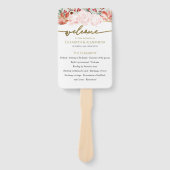 Éventail Cérémonie de mariage d'hiver Programme Floral doré (Devant)