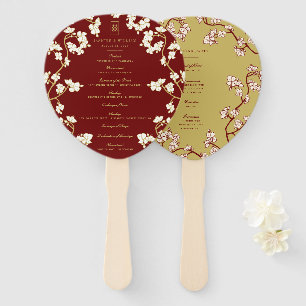 Éventail Cérémonie de mariage Double Xi Fleurs de pêcher et