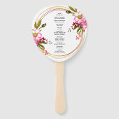 Éventail Cérémonie de mariage élégante Boho rose blush flor (Dos)