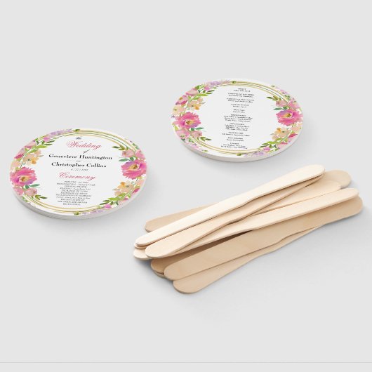 Éventail Cérémonie de mariage élégante de printemps bohème (Non-assemblé)