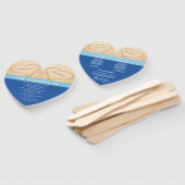 Éventail Cérémonie de mariage sur la plage Hearts Ocean Blu (Non-assemblé)