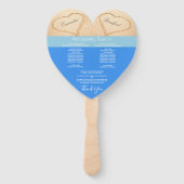 Éventail Cérémonie de mariage sur la plage Hearts Ocean Blu (Dos)