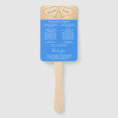 Éventail Cérémonie de mariage sur la plage programme Main  (Dos)