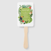 Éventail Cérémonie de mariage tropical à l'aquarelle Vert I (Devant)